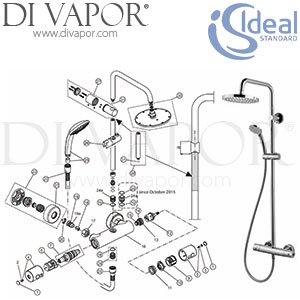 Ideal Standard Alto Ecotherm Bar Mixer Shower with Rigid Riser A6142AA Spare Parts - IDL DV 382